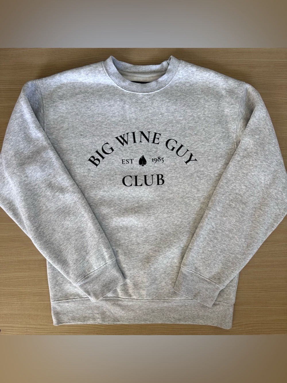 Brunette The Label Gray Big Wine Guy Crewneck Sweatshirt XS/S